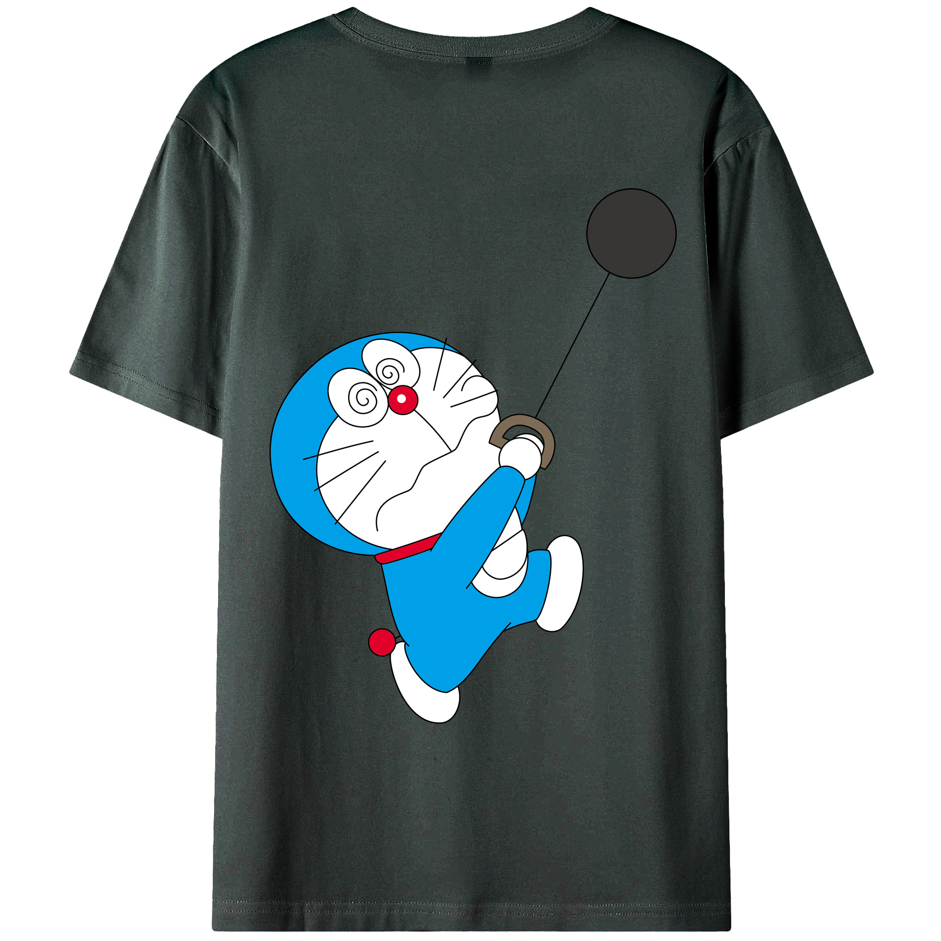 （画像用） ドラえもん Doraemon 綿100％ メンズ半袖Tシャツ（バックプリント） 通気性